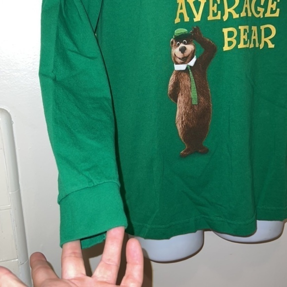 Youth Unisex Vintage 2010 Yogi Bear/The Movie Green Long Sleeved Graphic Tee - Picture 6 of 10